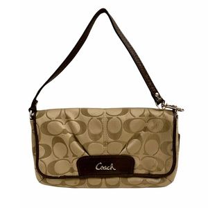 Coach signature monogram flap mini wallet bag